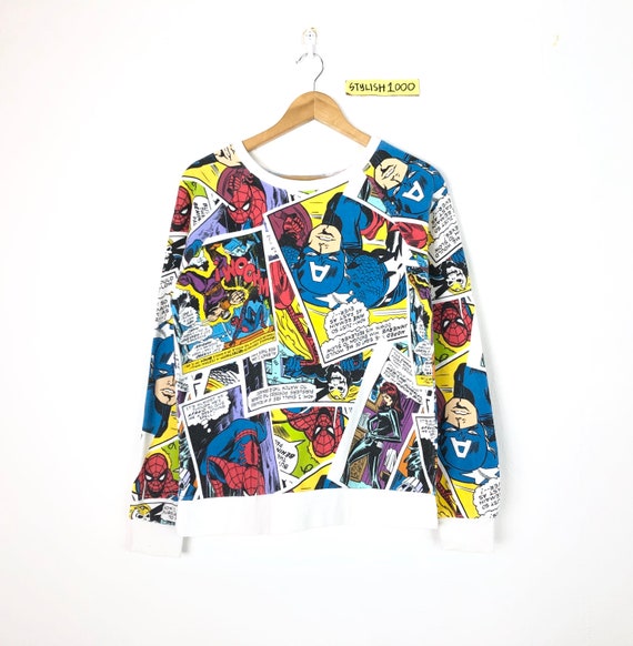 Rare!! Marvel Comics Sweatshirt Full Print Spellou
