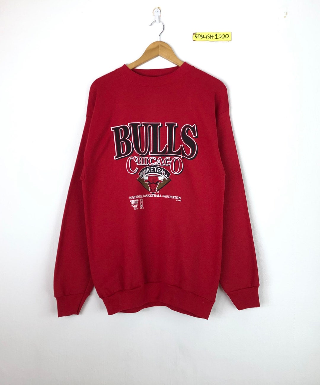 RARE Vintage 90s Chicago Bulls Basketball by Swingster Sweatshirt Bulls  Crewneck Bulls Pullover Printed Logo Red, Black Color Men’s Fit M
