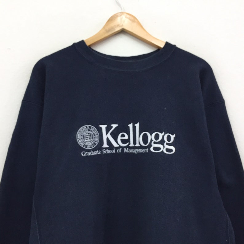 Rare!!Vintage Champion Kellogs School University College Sweatshirt Big logo Pullover Jumper Sweater Hip Hop Swag Street Sport SMHS
