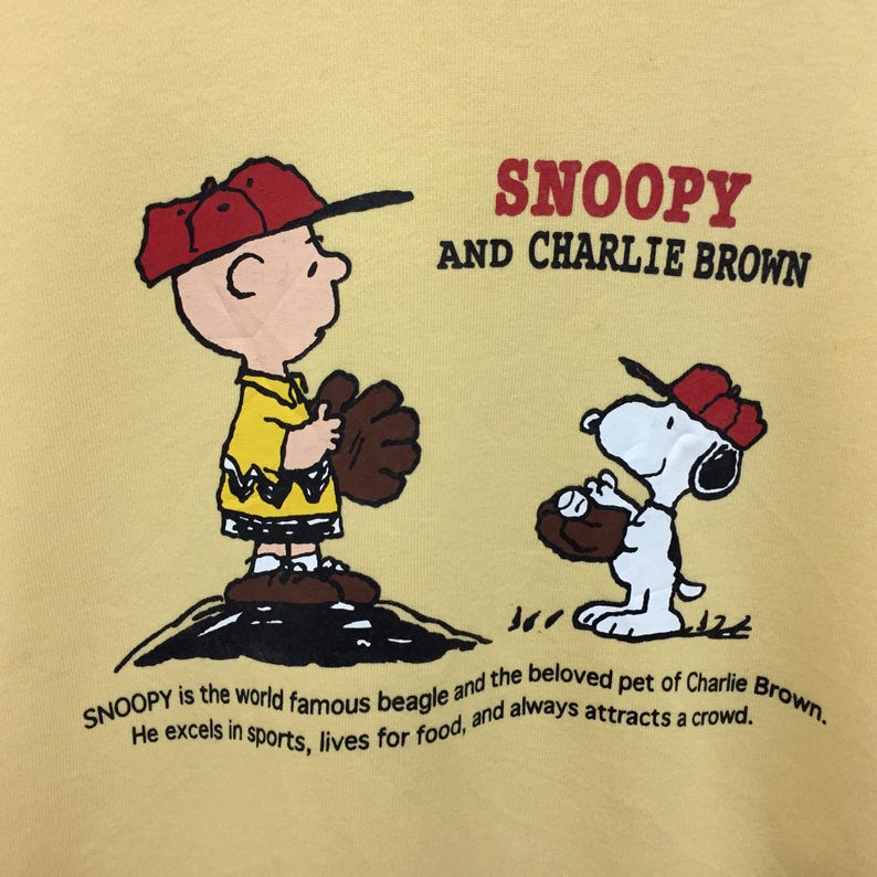 Rare!!Vintage Snoopy Peanuts Sweatshirt Biglogo Character cartoon animations pullover jumper