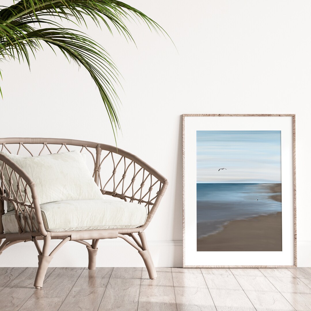 Quiet Beach Seagulls Print: Coastal Wall Art (digital Download) - Etsy