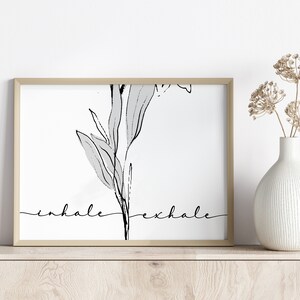 inhale exhale printable | inspirational printable | typography wall art *INSTANT DOWNLOAD*