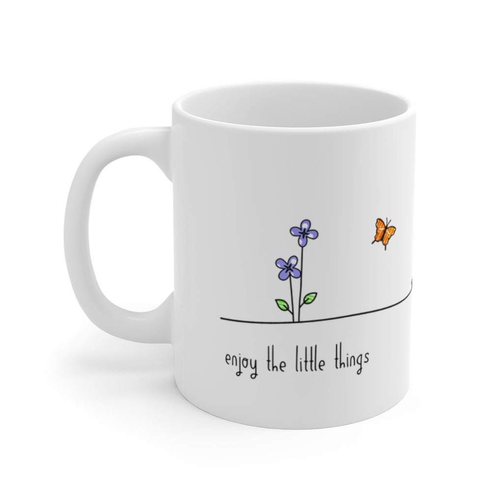 Enjoy the Little Things Mug Inspirational Mug Butterfly & Etsy