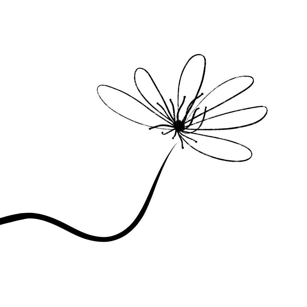 Love Printable | Inspirational Printable | Flower Sketch Wall Art ...