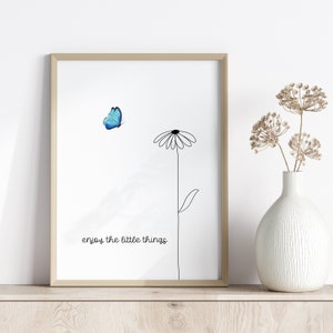 enjoy the little things printable | inspirational printable | flower lover printable | butterfly wall art *INSTANT DOWNLOAD*