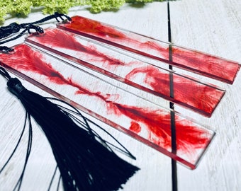 Red Splatter Resin Bookmark