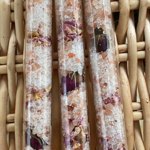 Rose Petal Bath Salt in Glass Vials