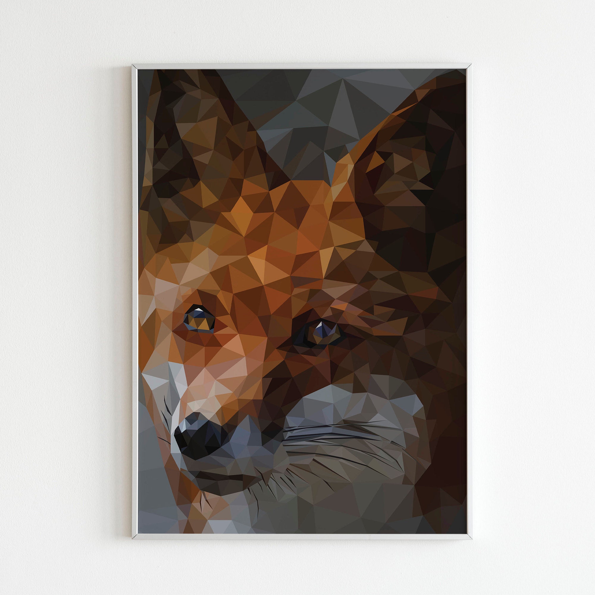 Geometric Fox Portrait Low Poly Animal Printable Wall Art Modern ...