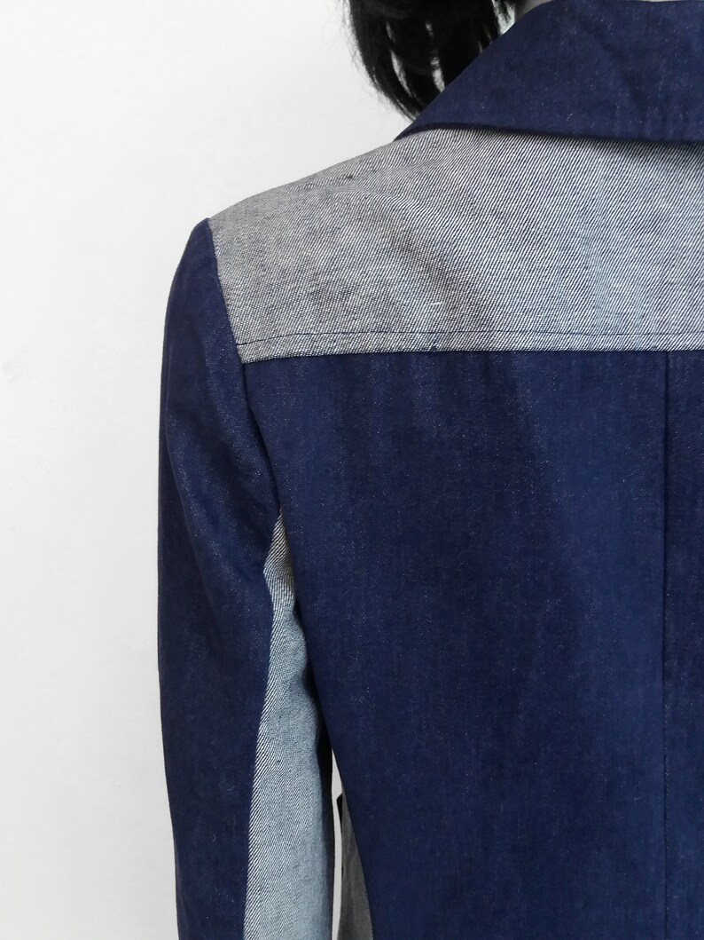 1970s Vintage Blazer Navy Blue Women/'s Size about M