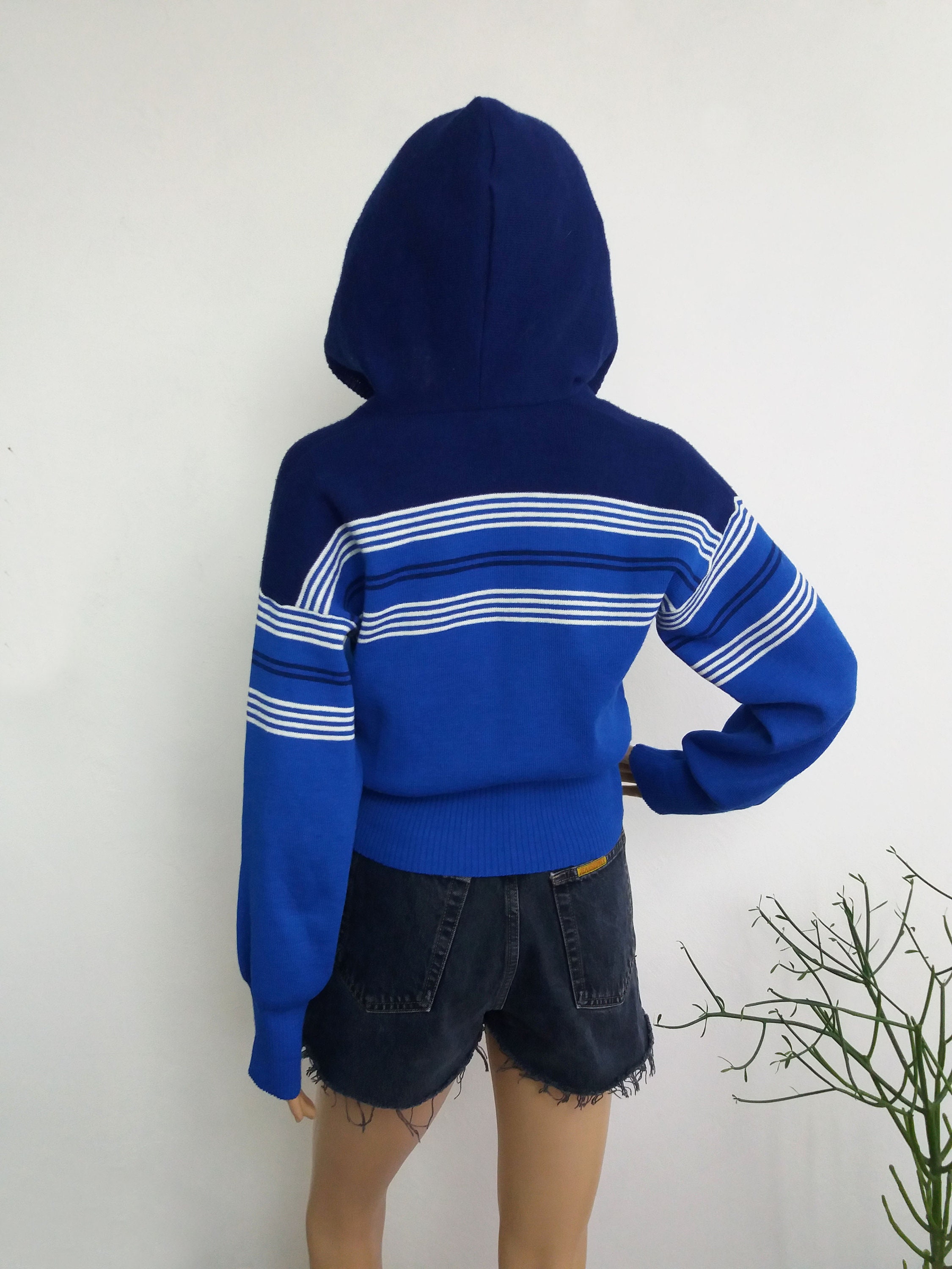 Strickermann Knit Sports Sweater German Hooded Blue Sport | Etsy