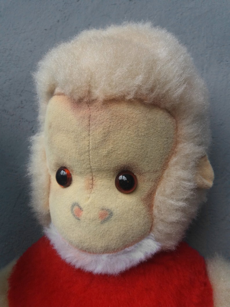 Vintage Monkey Stuffed Toy 60s 70s Synthetic Plush Animal Etsy