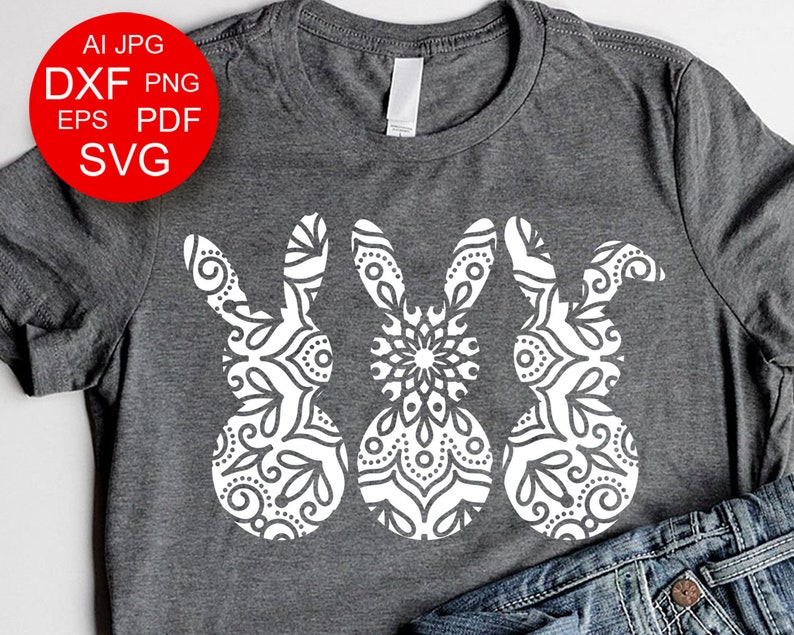 Download Easter mandala svg Zentangle Bunny squad Happy Easter ...