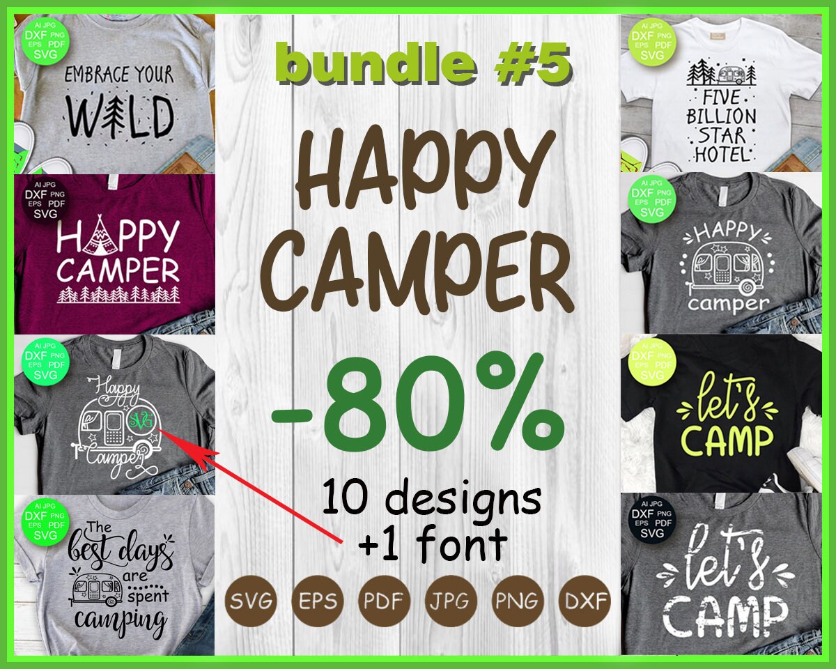 Download Free Bundle Svg Files Happy Camper Svg Camping Svg Glamping Svg Etsy SVG Cut Files