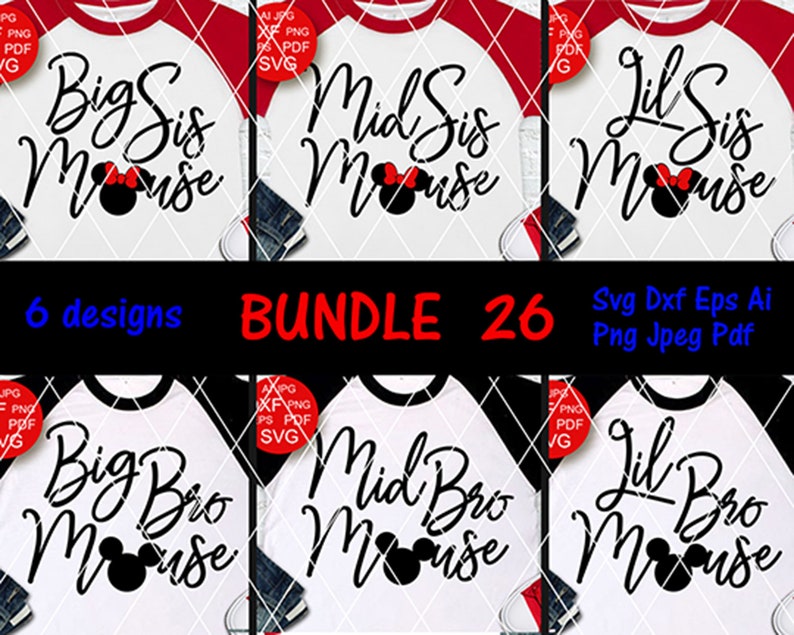 Download Bundle Svg Disney Family Shirts Svg Design Big Sis Lil Bro Mid Etsy 3D SVG Files Ideas | SVG, Paper Crafts, SVG File