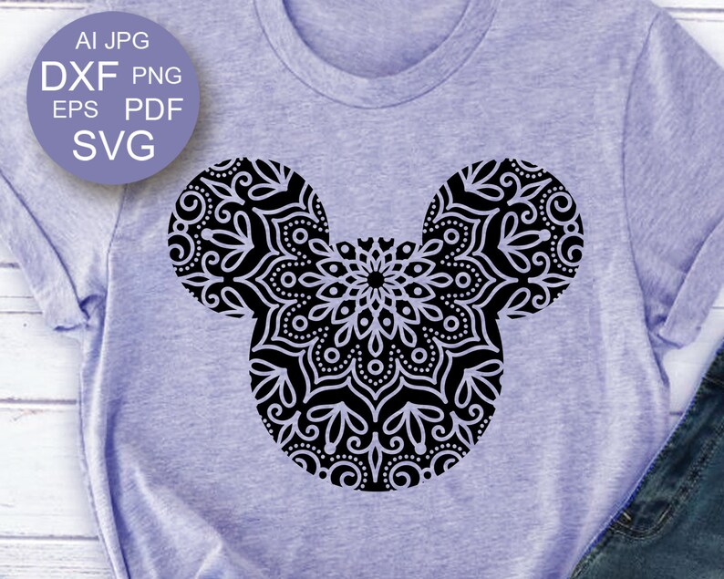 Download Zentangle Mickey Mouse Clipart Mickey ears Mandala svg ...
