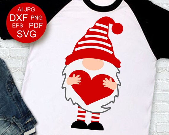 Download Valentines day svg Gnome with a heart in his hands Red ...