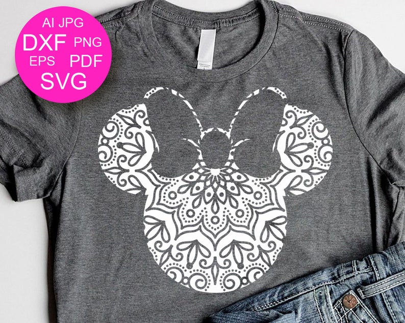Download Mandala svg Minnie with a bow svg files Vector Dxf Eps Png ...