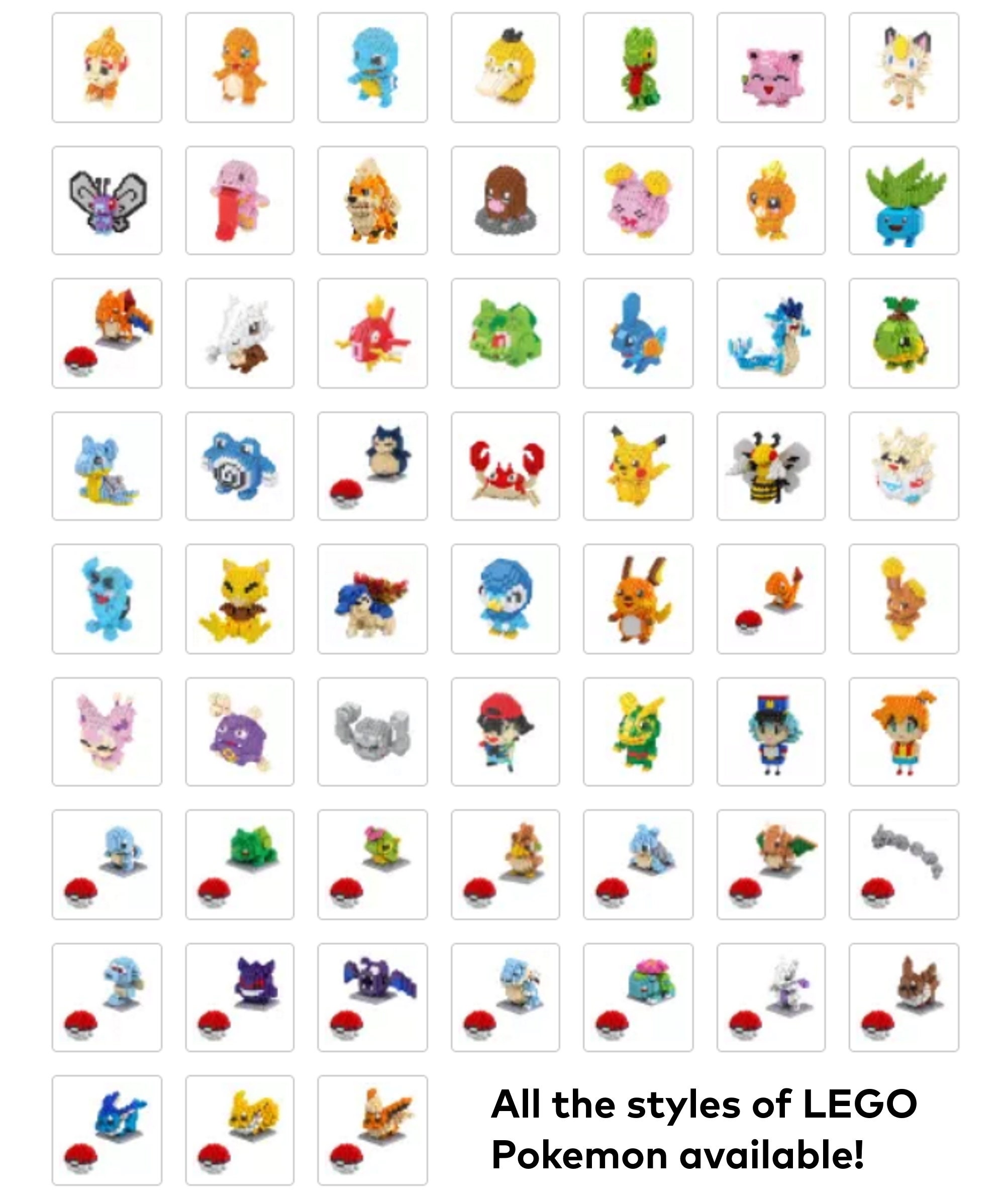 LEGO Pokemon Blocks pokemon Legos, Nano Blocks, Micro Blocks, Puzzle Toys,  Pokemon Toys 