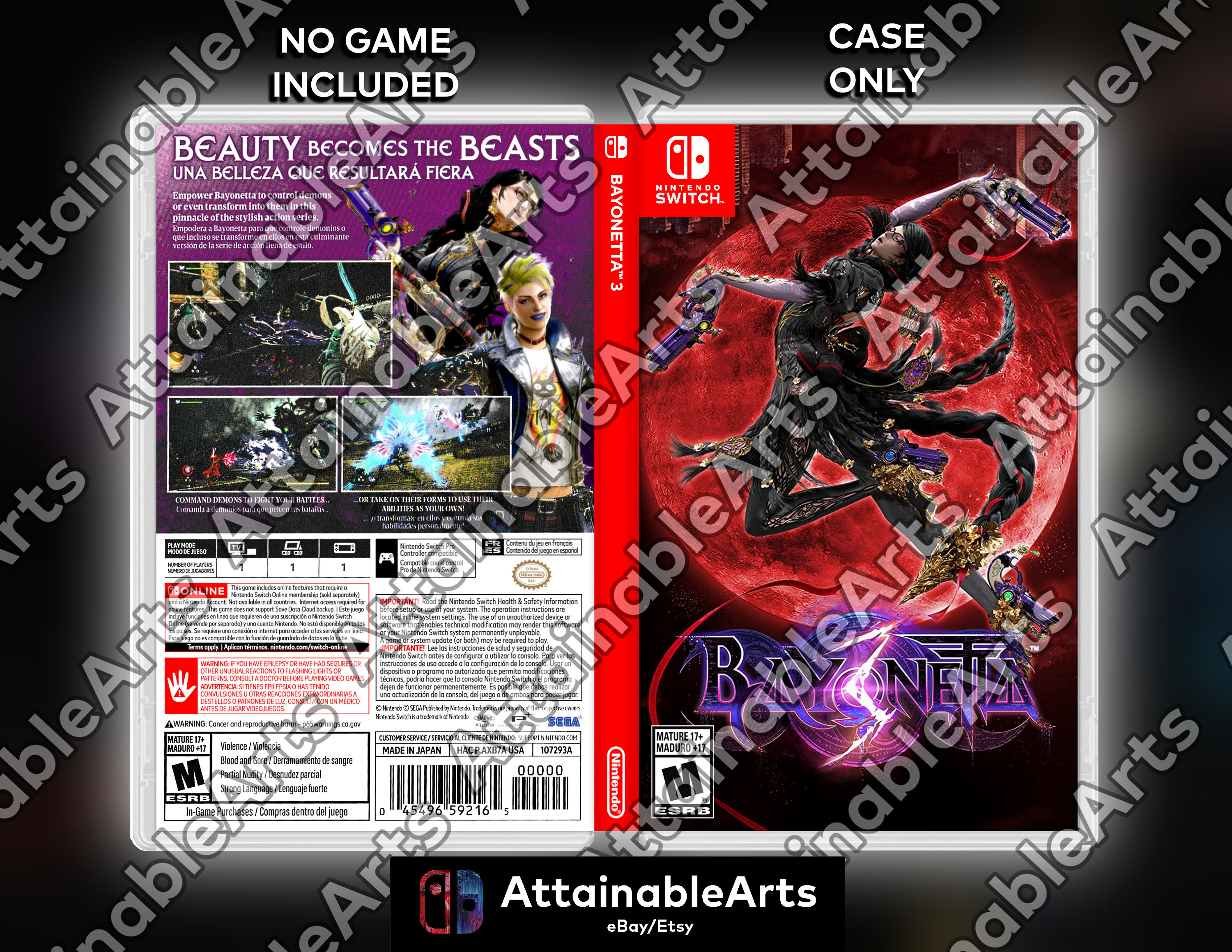 Bayonetta 3 Nintendo Switch 'For Display Only' Case Artwork Only