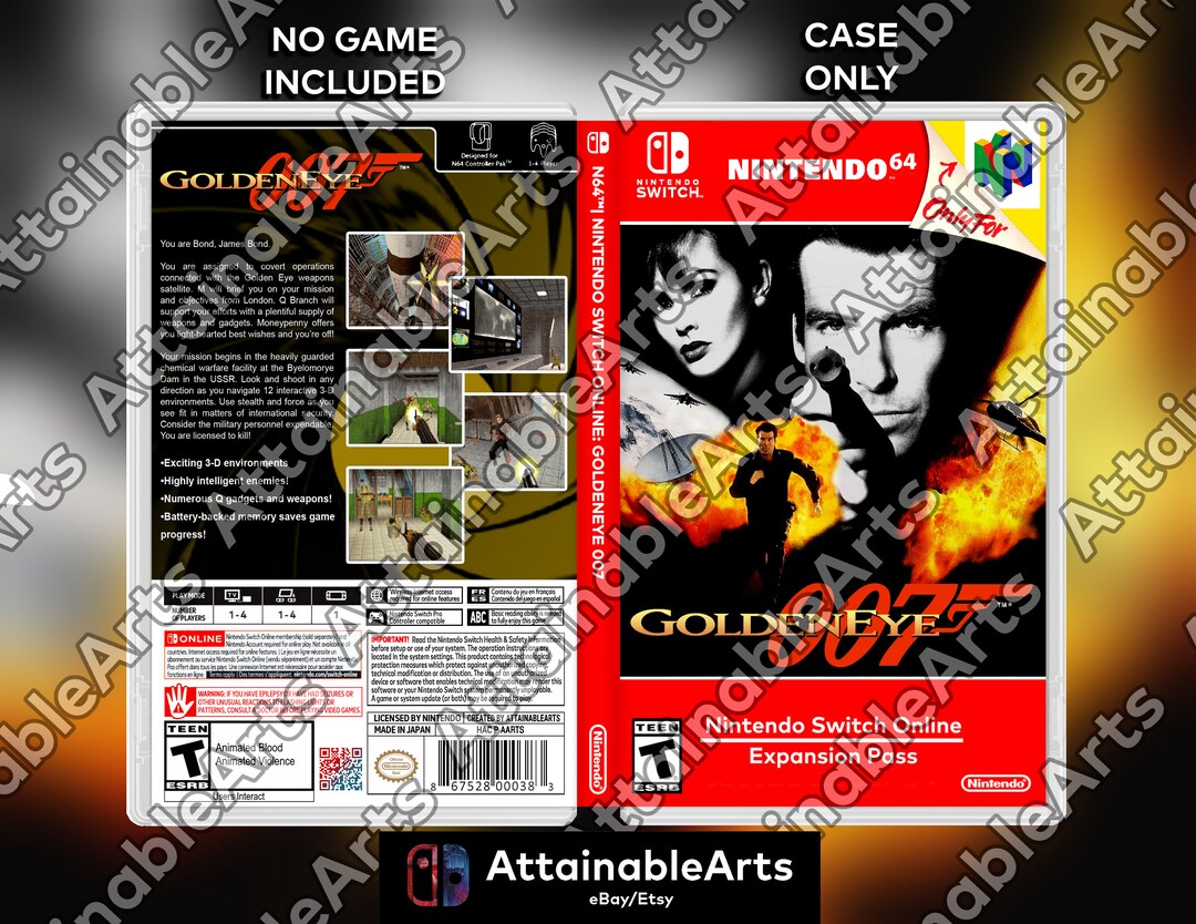 Goldeneye 007: N64 Online Custom Switch Cover NO GAME 