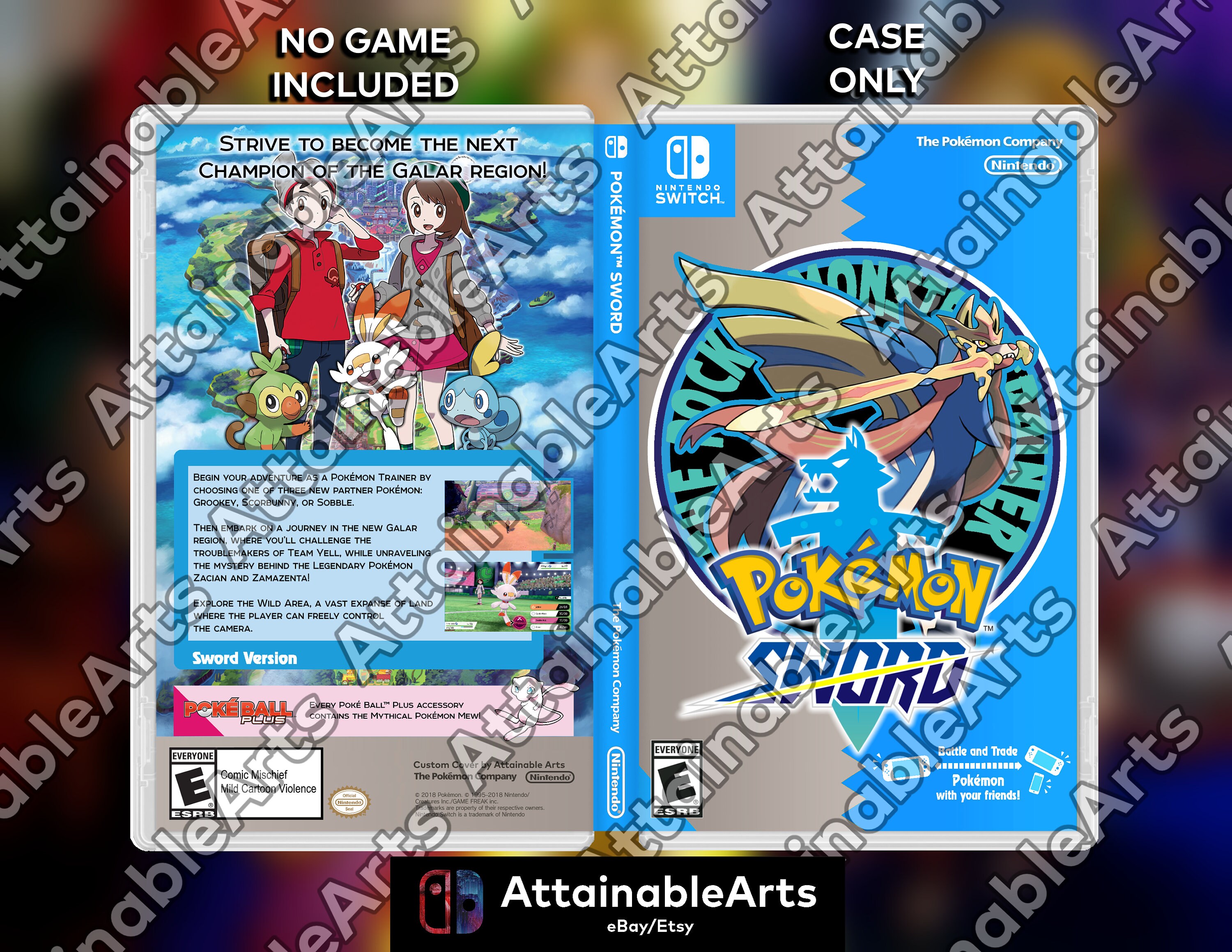 Pokemon Sword / Shield: the Crown Tundra Custom Game Case 