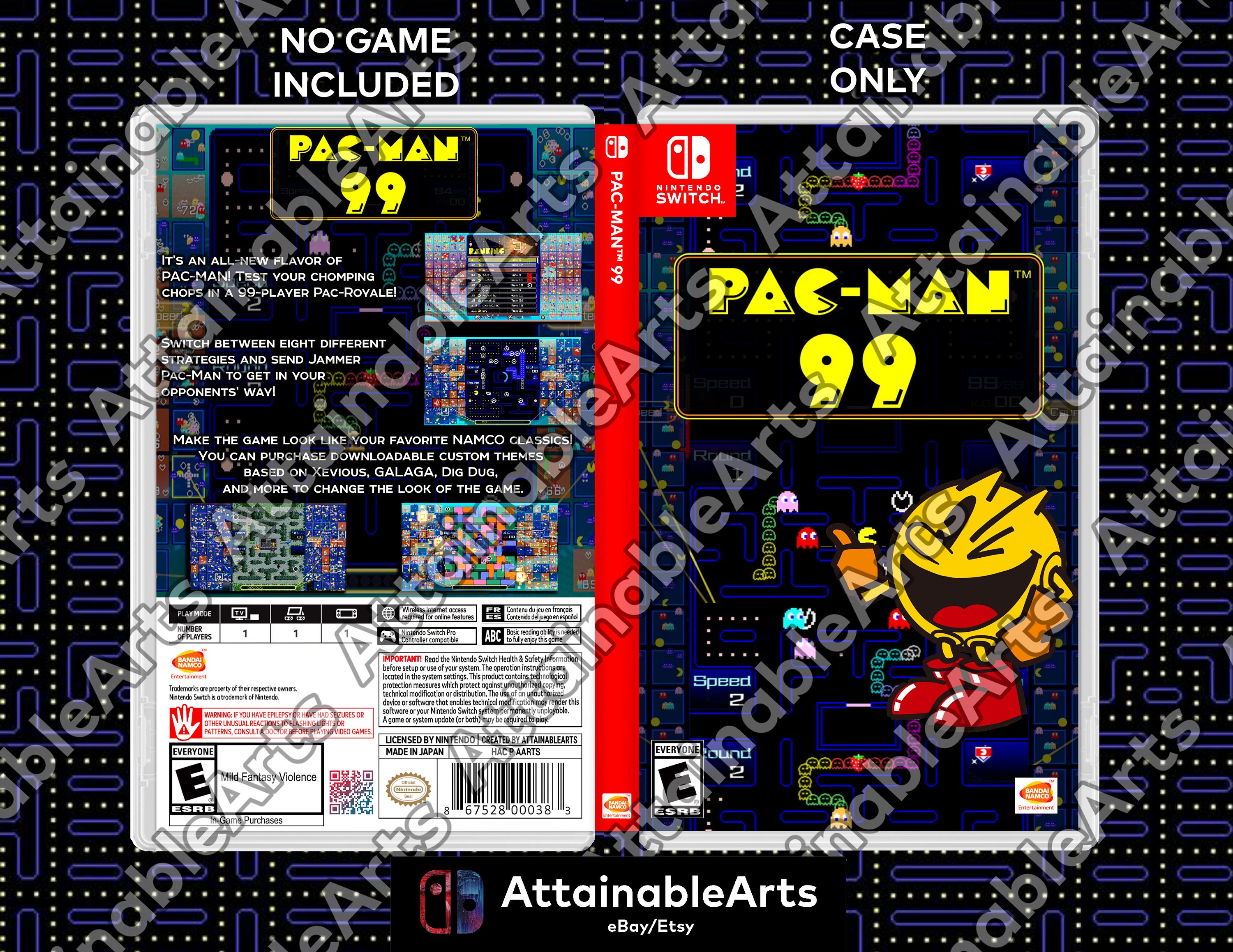 PACMAN 99 Custom Nintendo Switch Boxart With Physical Game 