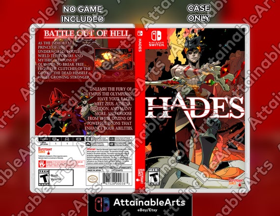 HADES Custom Nintendo Switch Boxart With Physical Game Case no