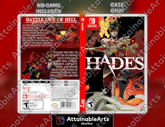 HADES Custom Nintendo Switch Boxart With Physical Game Case no