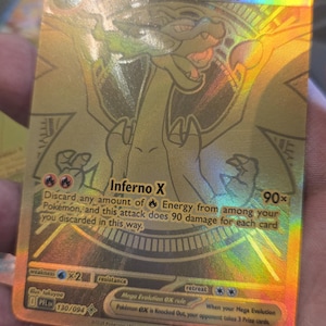 Mega Charizard X SIR 125/94 Llamas Fantasmales **Carta Proxy Personalizada** MCharX (Gold)