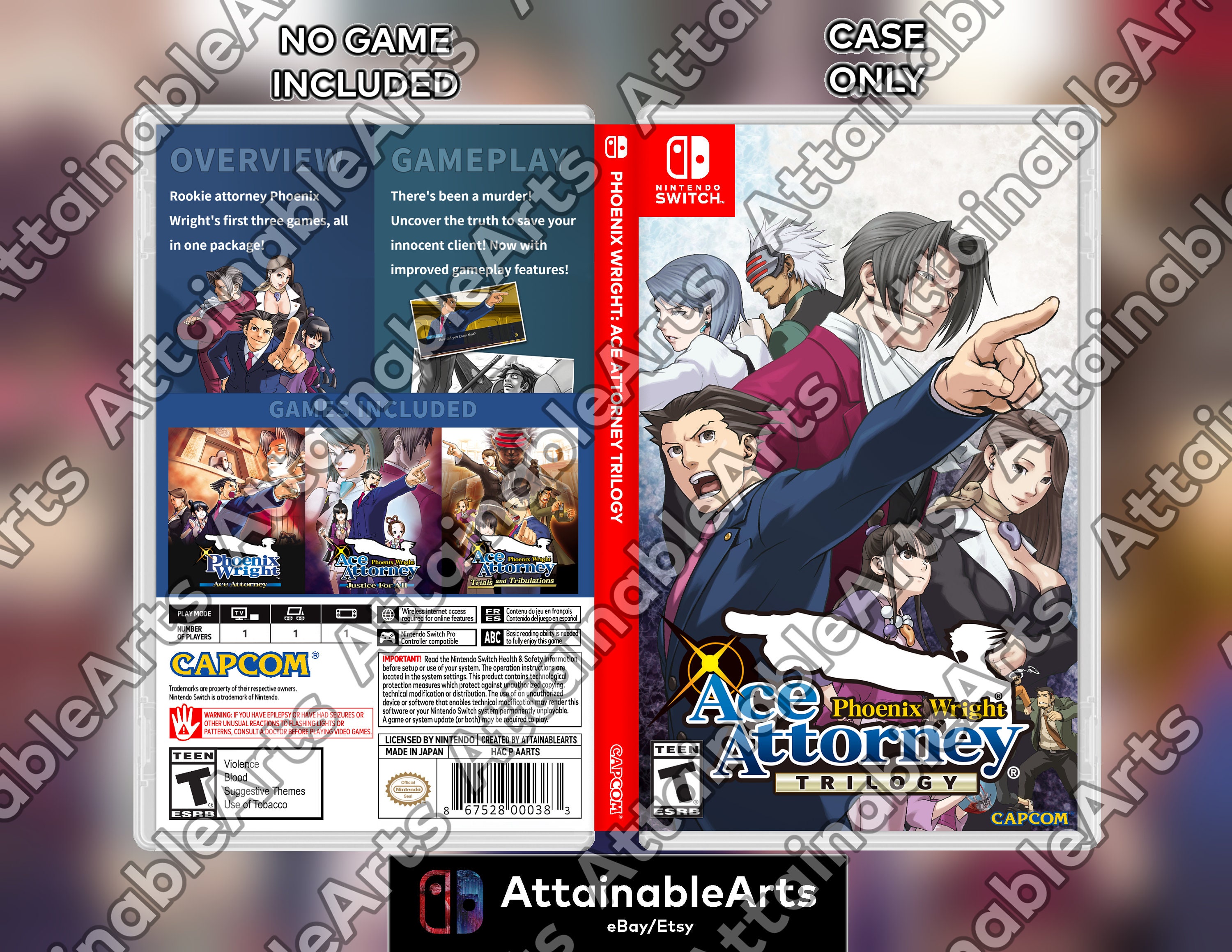 Phoenix Wright: Ace Attorney Trilogy Custom Nintendo Switch 