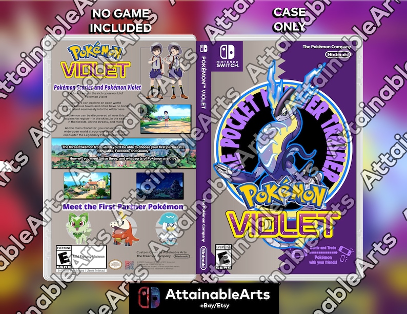 Pokémon Violet - Custom Nintendo Switch Boxart With Physical Game Case ...