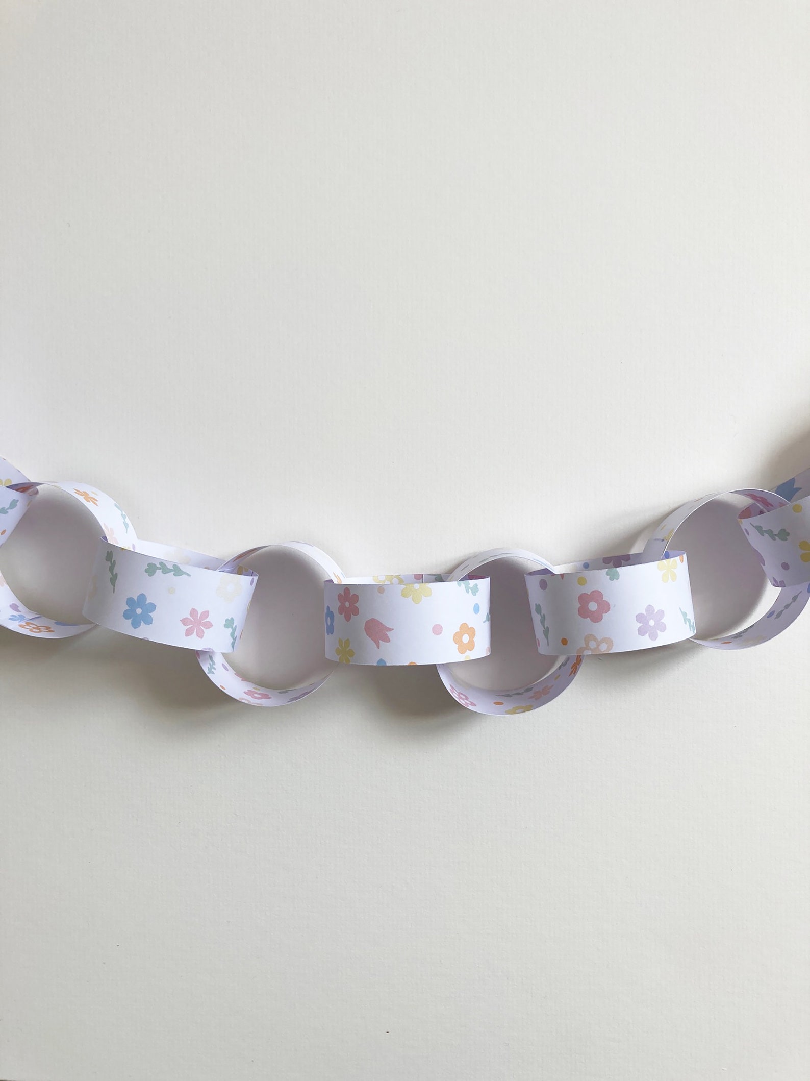 Spring Flower Paper Chains Birthday Flower Garland Paper Etsy