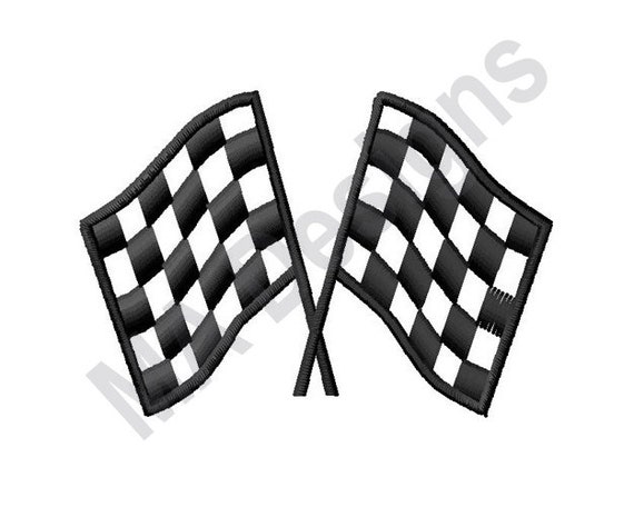 Checkered flags machine embroidery design  etsy Checkered flags machine embroidery design  etsy