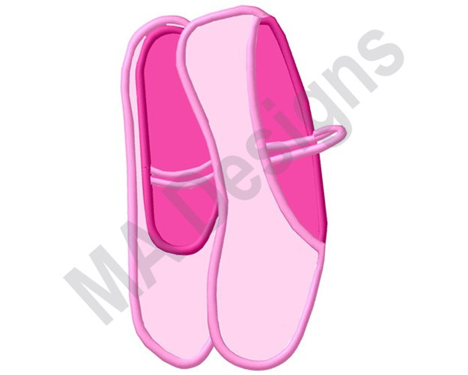 ballet slippers applique - machine embroidery design