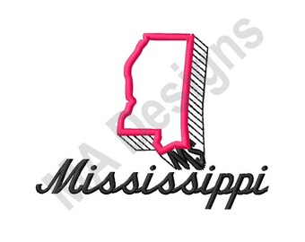 Mississippi state embroidery | Etsy