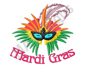 Mardi Gras Mask- Machine Embroidery Design
