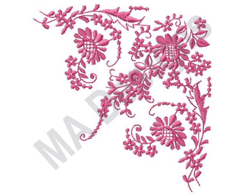 Fl Corner Machine Embroidery Design Flowers Image 0