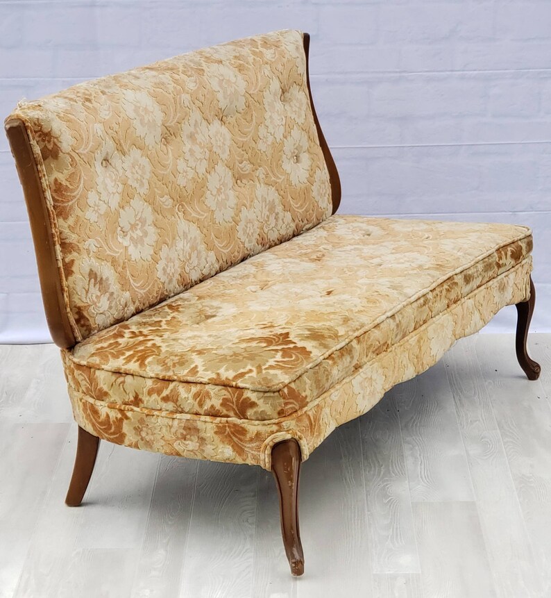 Antique Courting Bench Custom Reupholstery And Restoration Etsy