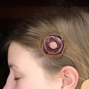 Brown Floral Hair Clips for Women, Beautiful Small Hair Pins, Flower Girl Clips, Fringe Hair Clips, Handmade Hair Pins, Baby Fringe Clips