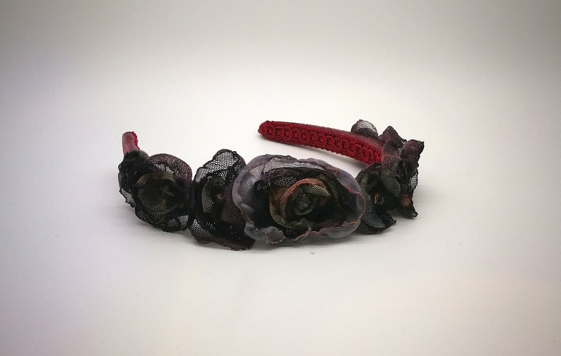 Floral hair crown Gift for Women Purple flower hair hoop Crown tiara baby headband Gift for her Fall hair piece Baby gift