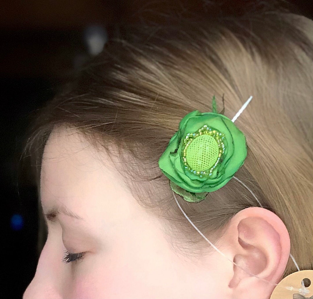 Baby Flower Hair Clip Light Green Floral Hair Pins Elegant Etsy