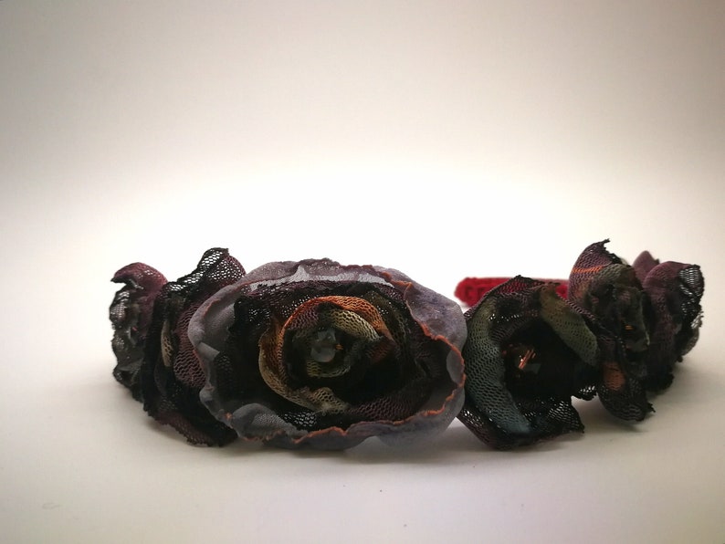 Floral hair crown Gift for Women Purple flower hair hoop Crown tiara baby headband Gift for her Fall hair piece Baby gift