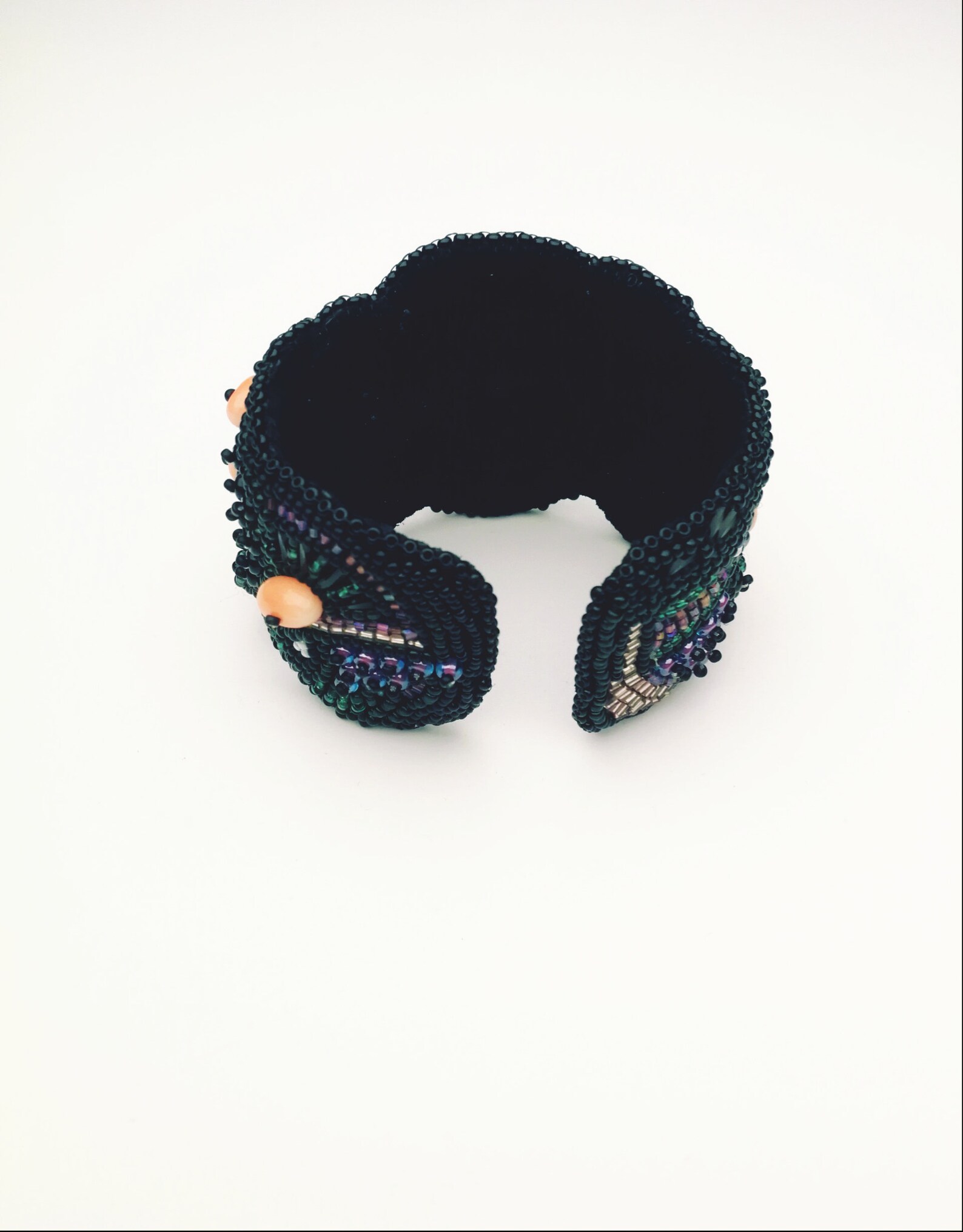 Beaded Embroidery Cuff Bracelet Handmade Wide Cuff Bracelet Etsy