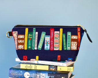 Small Travel Pouch - Curio Navy Rifle Paper Co. Fabric