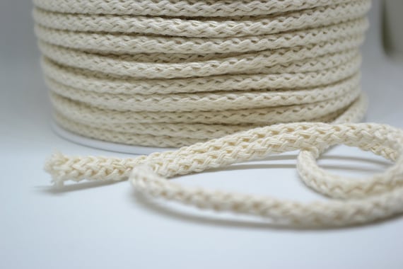 Cotton Rope, 5 Mm, Ecru, Knotted/braided, 100 M, Natural Soft Rope