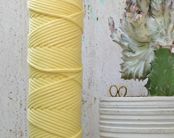 5 mm daffodil cotton cord, 100 m., knotted / braided, macrame, crochet, knitting, weaving, craft, natural fiber cord, 100% natural soft