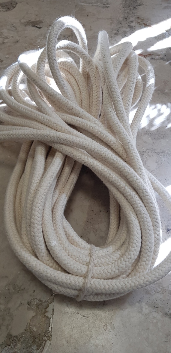 Corda / cordoncino di cotone, intrecciato, dimensioni: 8 mm