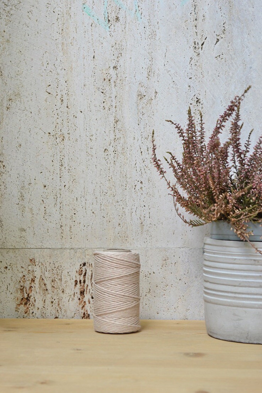 Cotton Rope 2mm, Creme Pink, Single Strand, 50 Meters (54 Y), Cord for ...