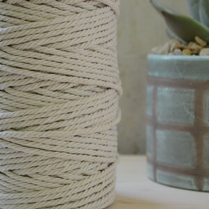Cotton Rope, 4 Mm, 4 Strand ply Twisted, 100% Natural. Macrame Rope ...