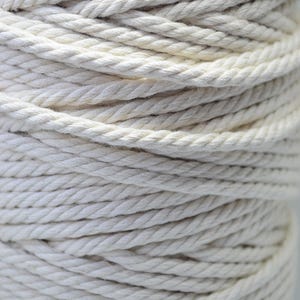 Cotton rope, 4 mm, 4 strand ply twisted, 100% natural. Macrame rope, weaving, soft rope for crafts, twine, cord, natural fiber, string imagem 4